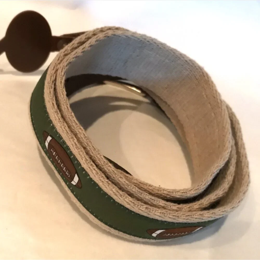 Tommy Bahama Football Print Canvas Belt